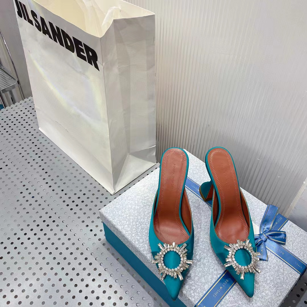 S87472 AMINA MUADDI TEAL HEELS