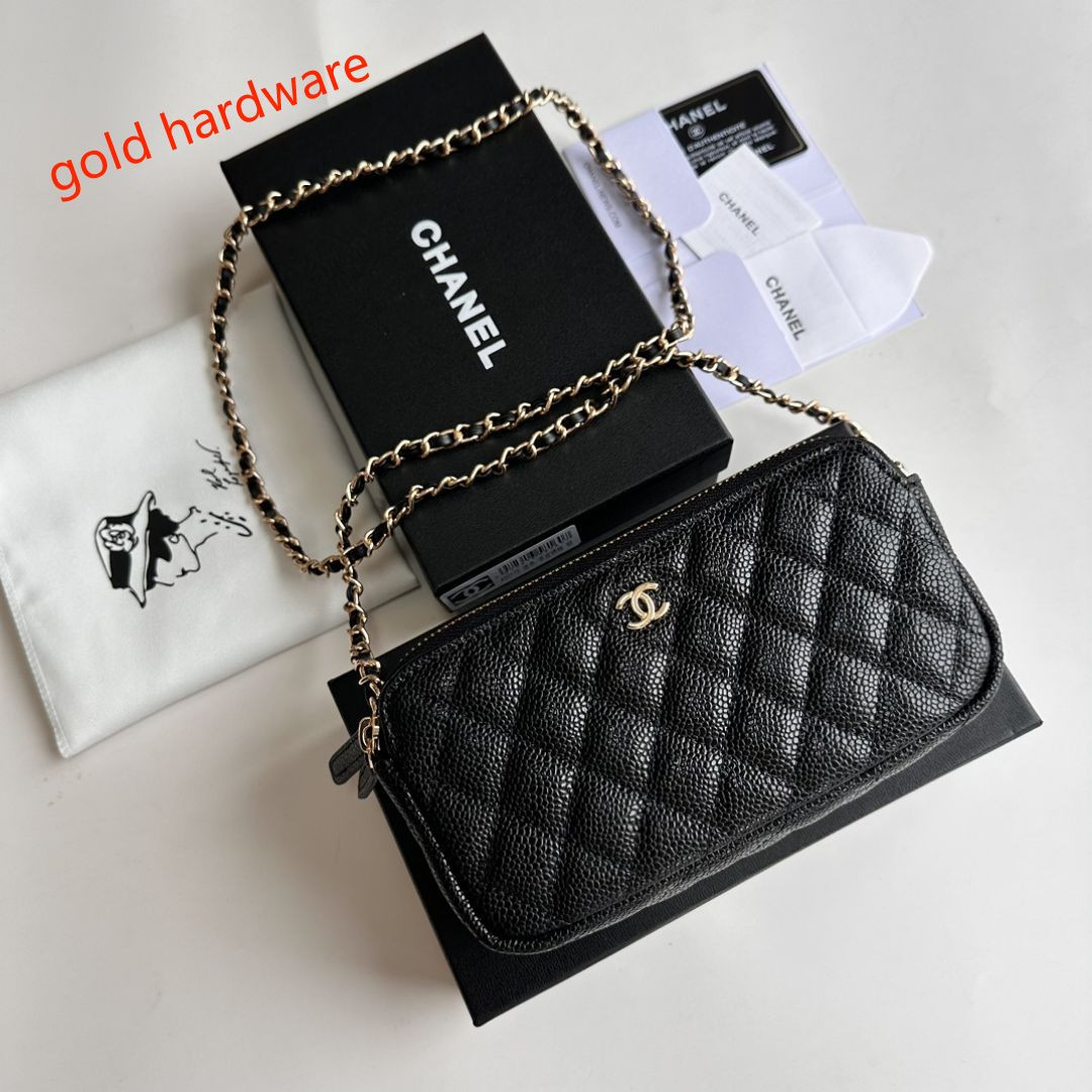 50172 CHANEL GOLD HARDWARE CAVIAR LEATHER
