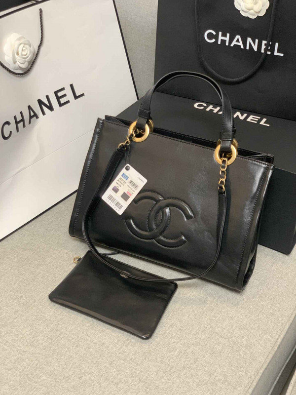 AS3129 BLACK CHANEL TOTE 34cm