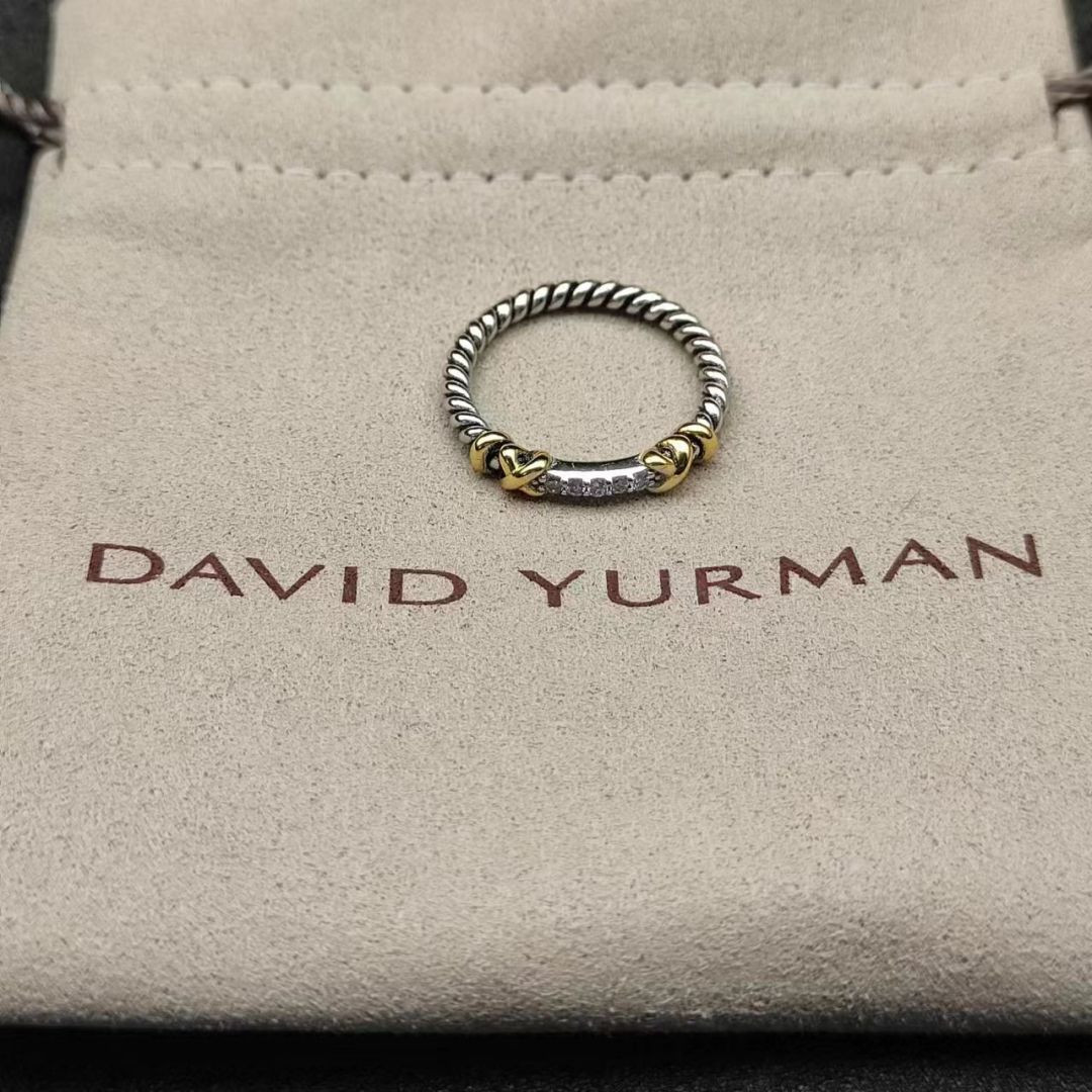 S111146  David Yurman Ring Gold Thread Edging
