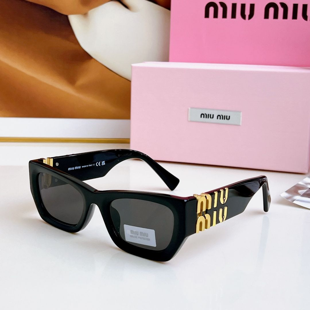 SMU09WS MiuMiu Sunglasses BLACK/GOLD