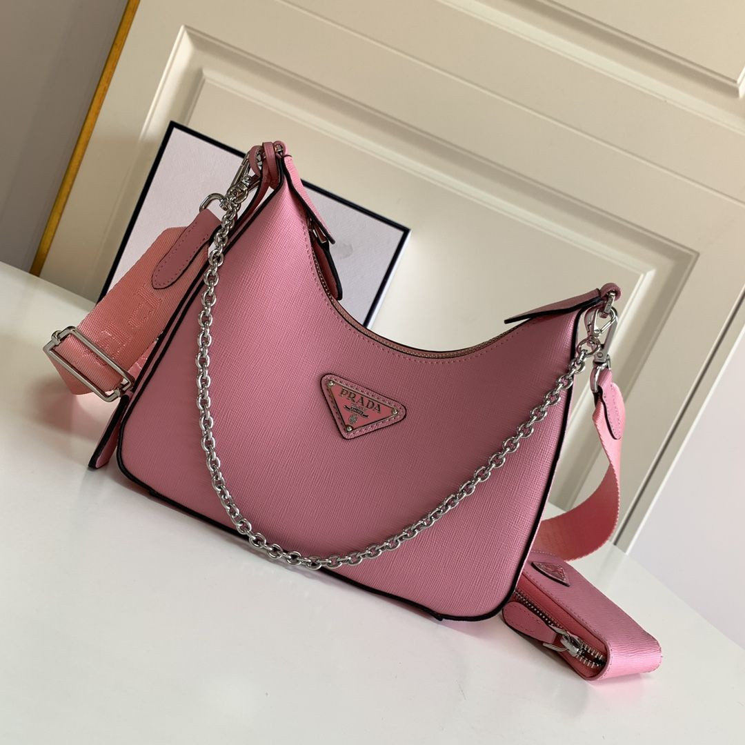 1BH204 PINK PRADA HOBO BAG