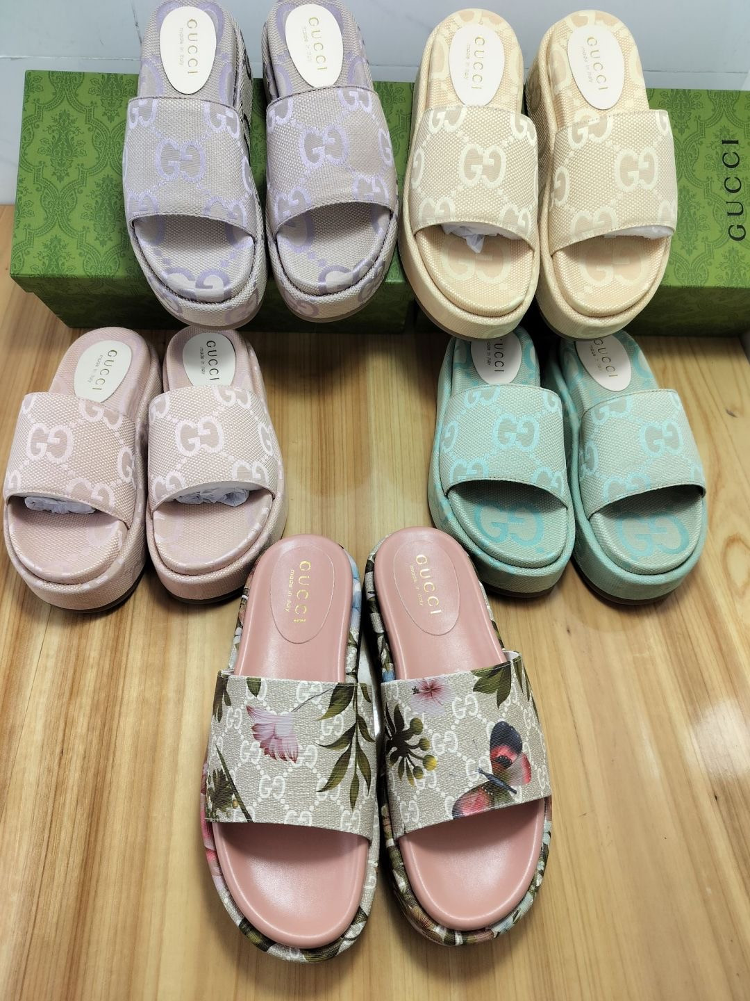 GUCCI PLATFORM SLIDES (5colors)