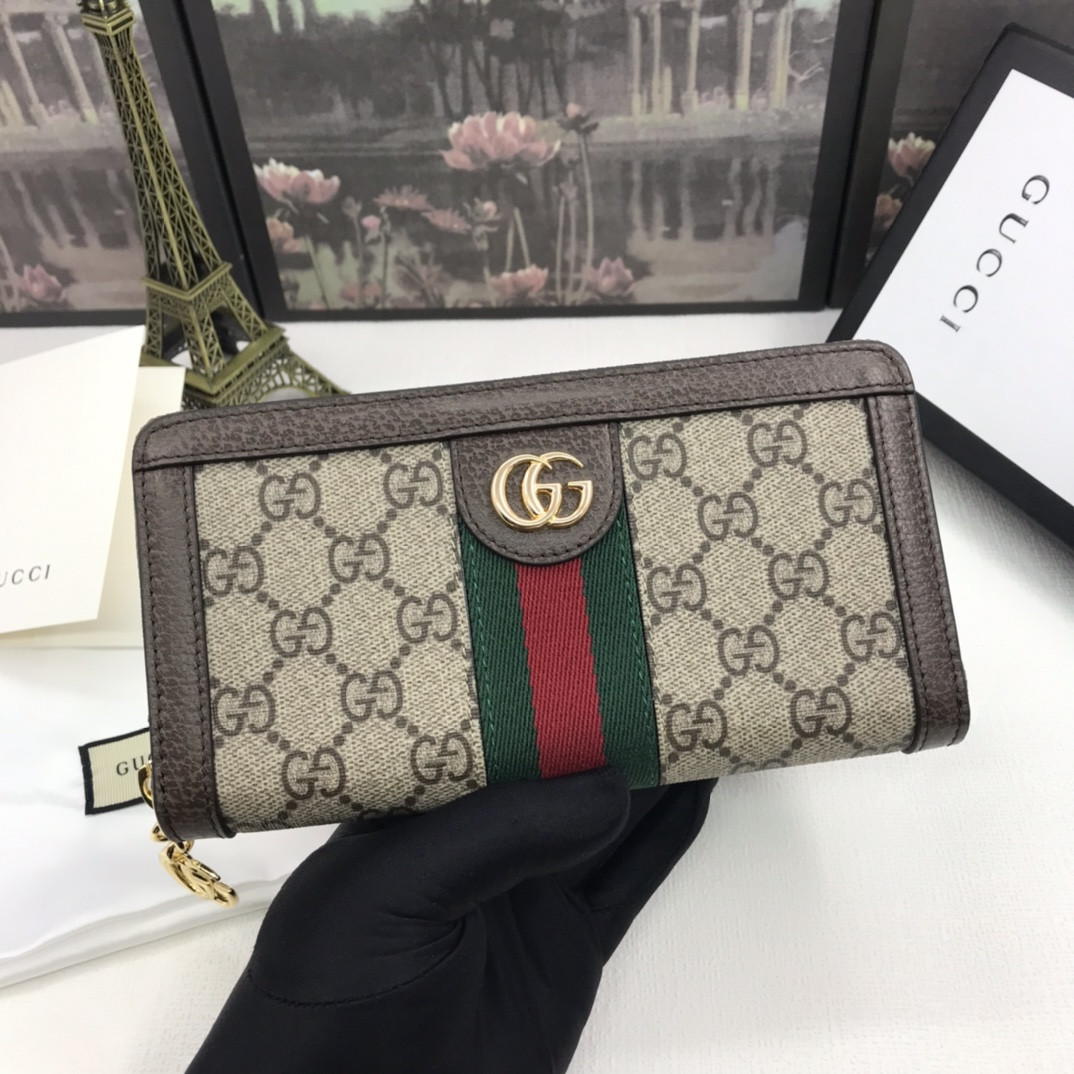 523154 OPHIDIA ZIP GUCCI WALLET