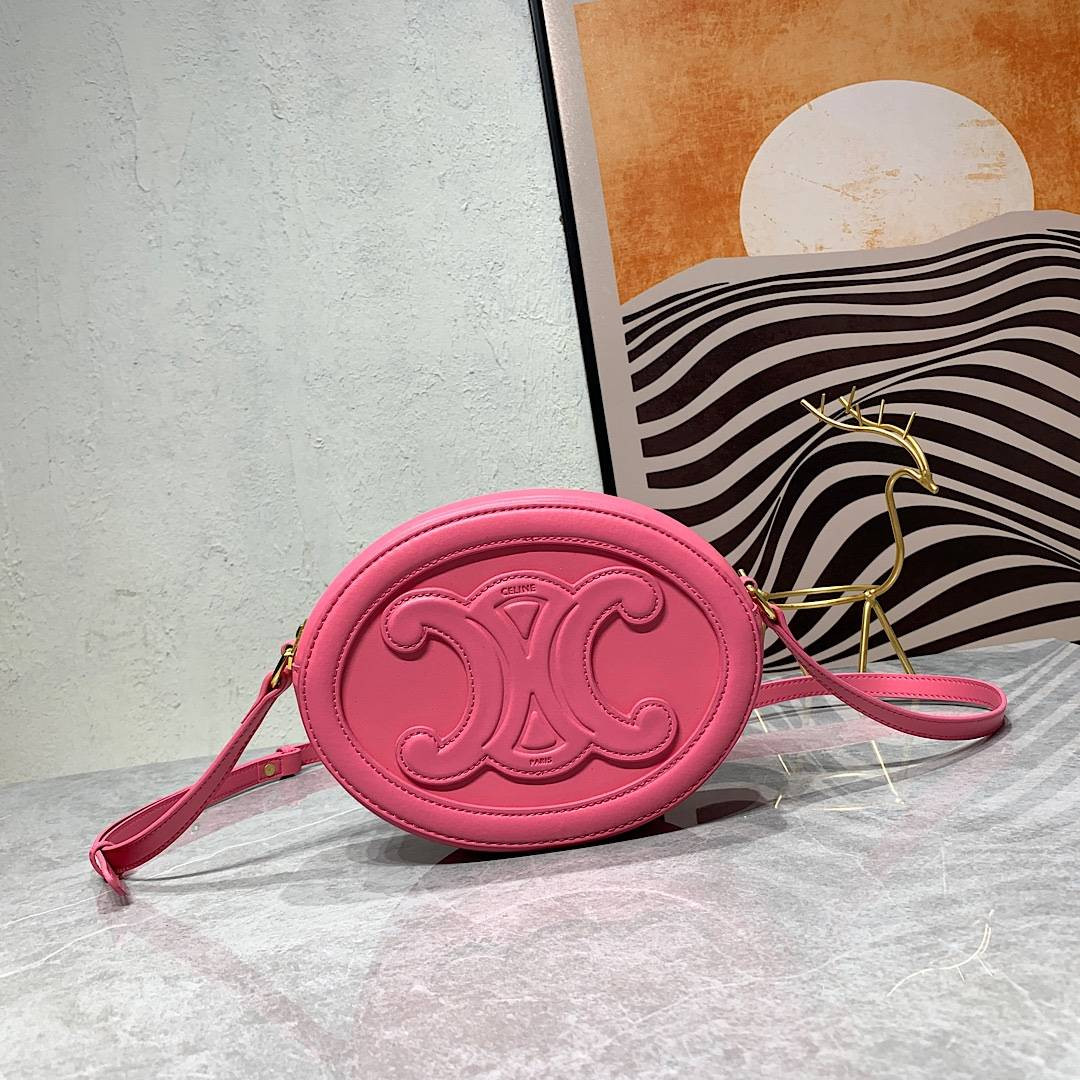 S45172 PINK CELINE OVAL CUIR TRIOMPHE