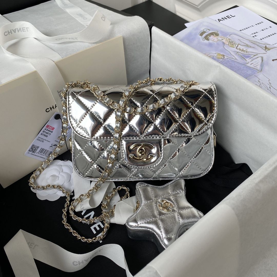 S125381 CHANEL 24C BAG (SILVER)