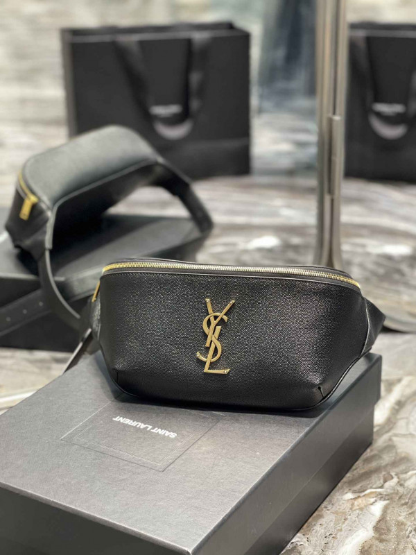 569737 BLACK/GOLD YSL BUMBAG