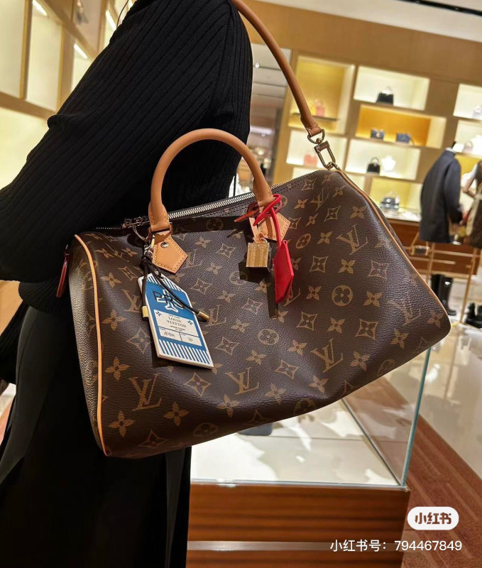 S130060 LV Speedy Soft 30 Dark Handbag