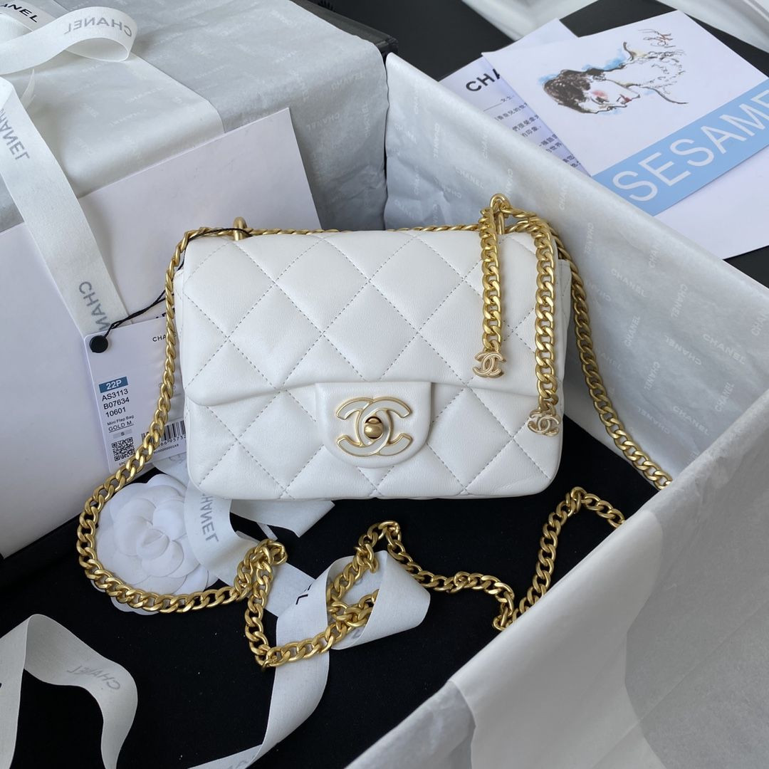 S40930 WHITE CHANEL CROSSBODY