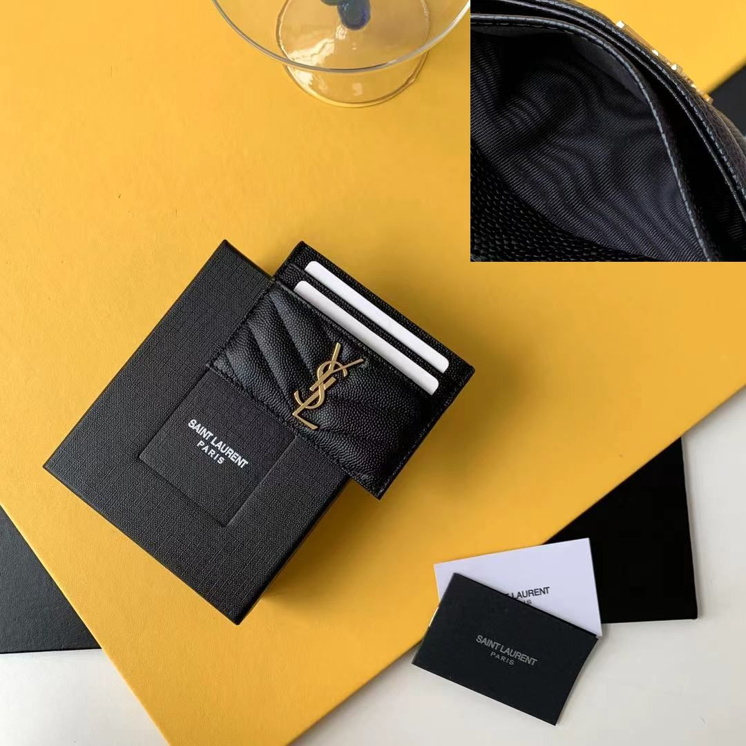 423291 YSL CAVIAR CARD HOLDER